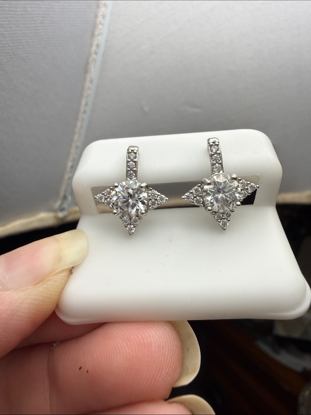 Sparkling 926 Sterling Silver Star Drop GRA CERTIFIED MOSSANITE DIAMOND earrings